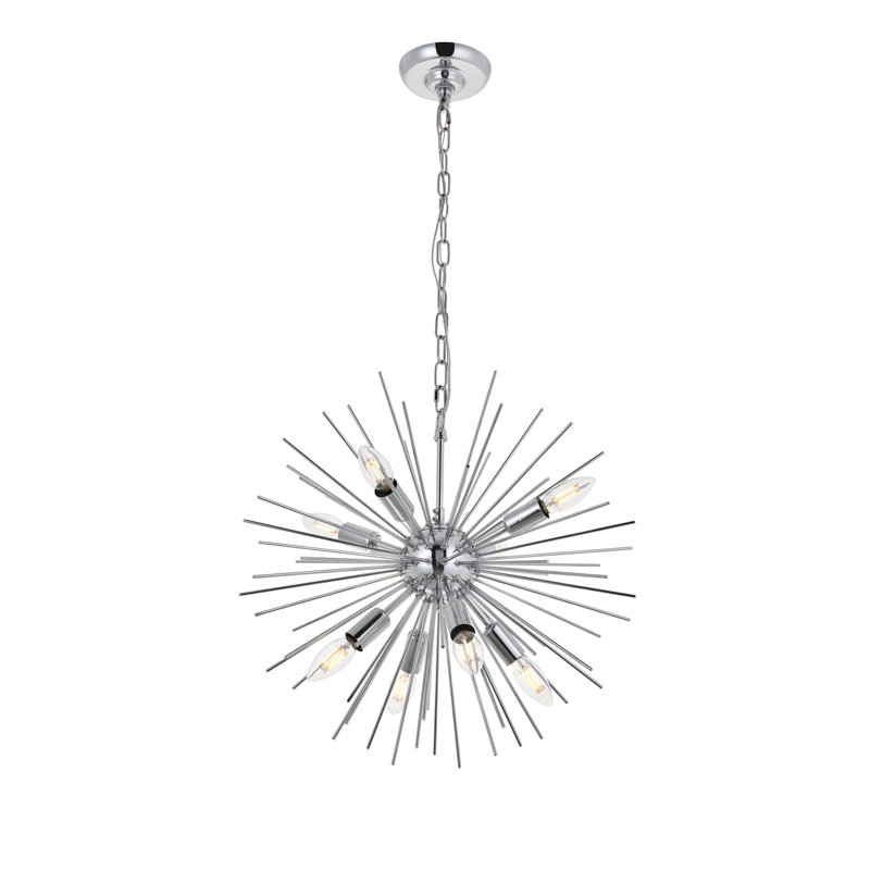 Lustre sphérique spoutnik 8 lumières à intensité variable Sumler, Laiton, H 29 po x l 30 po x P 30 po