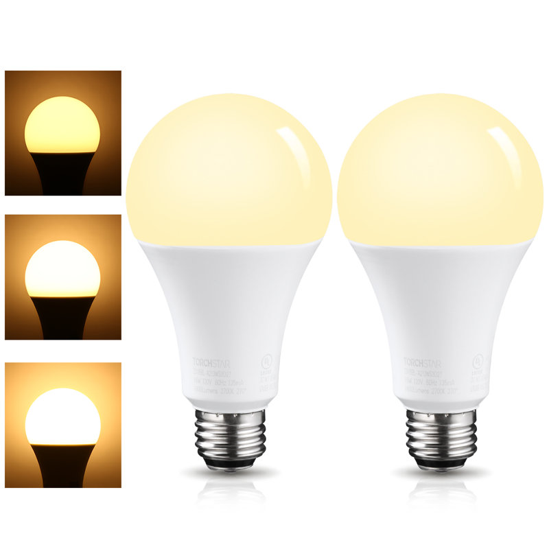 3 Way A21 LED Light Bulbs, 40/60/100W Eqv. 3-way LED Bulbs, UL & ES Listed, E26 Base, Flicker Free Bulb, Non-dimmable, 2700K Soft White