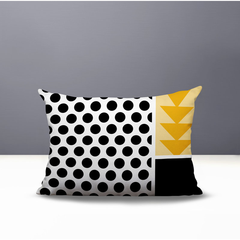 Oreiller rectangulaire réversible intérieur / extérieur Snazzy, Jaune, Rectangulaire H 14 po x l 20 po