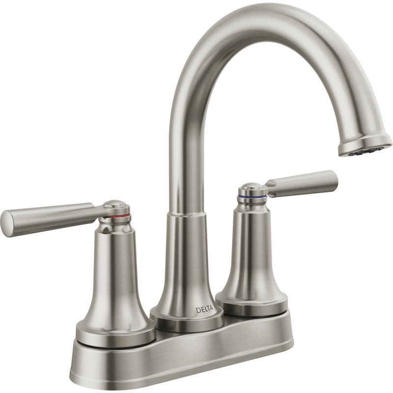 SAYLOR Centerset Bathroom Faucet with Drain Assembly, 2-handle Bathroom Sink Faucet, Stainless