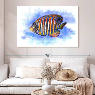 Aquarelle, poisson-ange royal