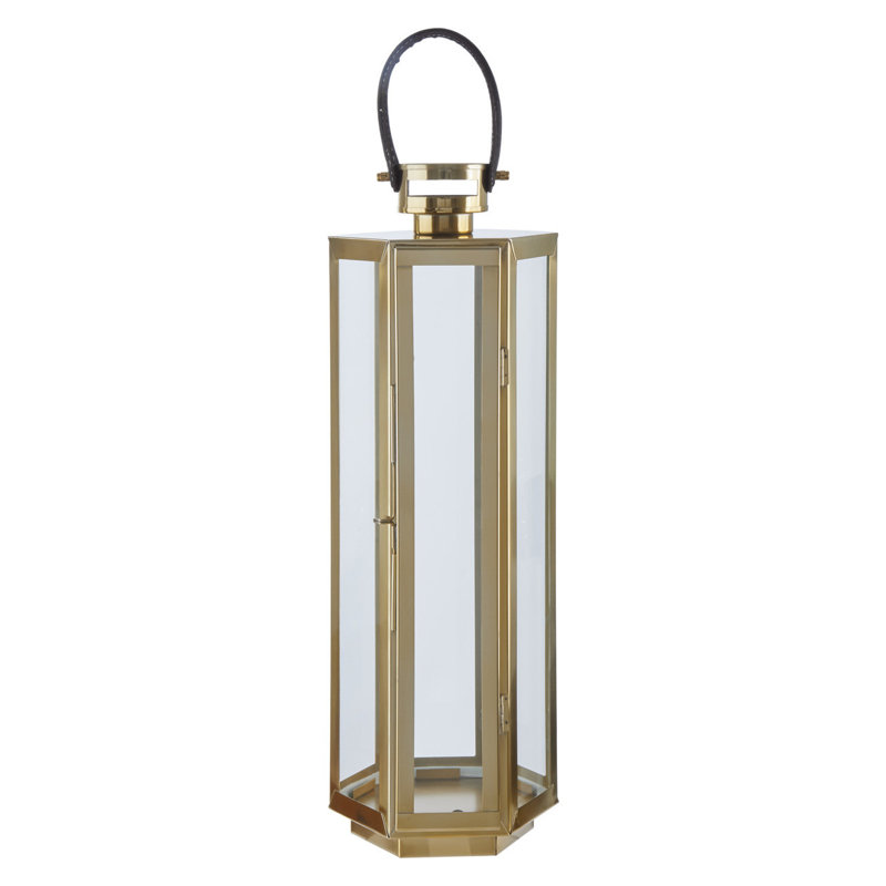 Francesca Tabletop Lantern, 66 cm H x 19 cm W x 19 cm D, Gold