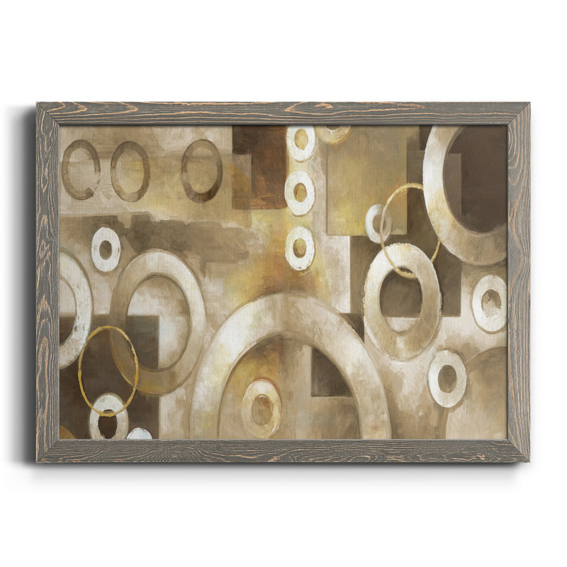 Neutral Motion - Peinture sur toile encadrée, H 20 po x l 17 po x P 1,5 po, Toile avec cadre gris