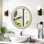 Miroir mural rond, maison de campagne en bois avec bordure blanchie
