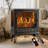 Cythina 24 ” Freestanding Electric Fireplace Stove Heater with Remote Control & Smart APP