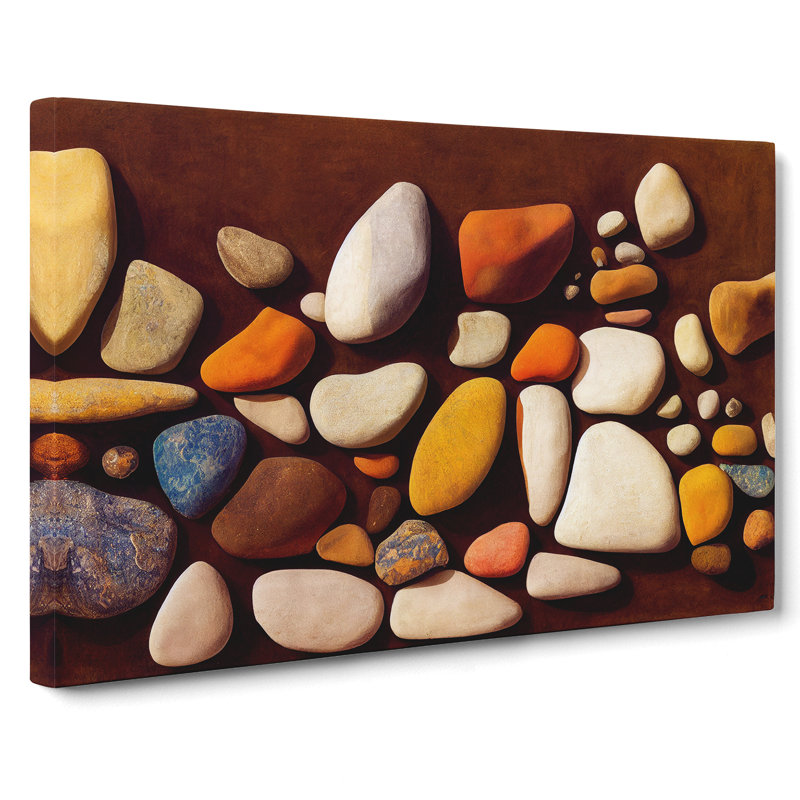 Fabulous River Pebbles - Wrapped Canvas, 50cm H x 76cm W x 3cm D