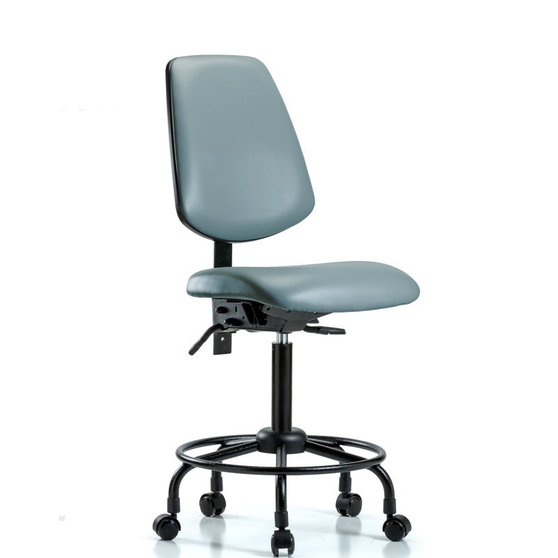 Latrice Vinyl Task Chair, No, Grayish Blue