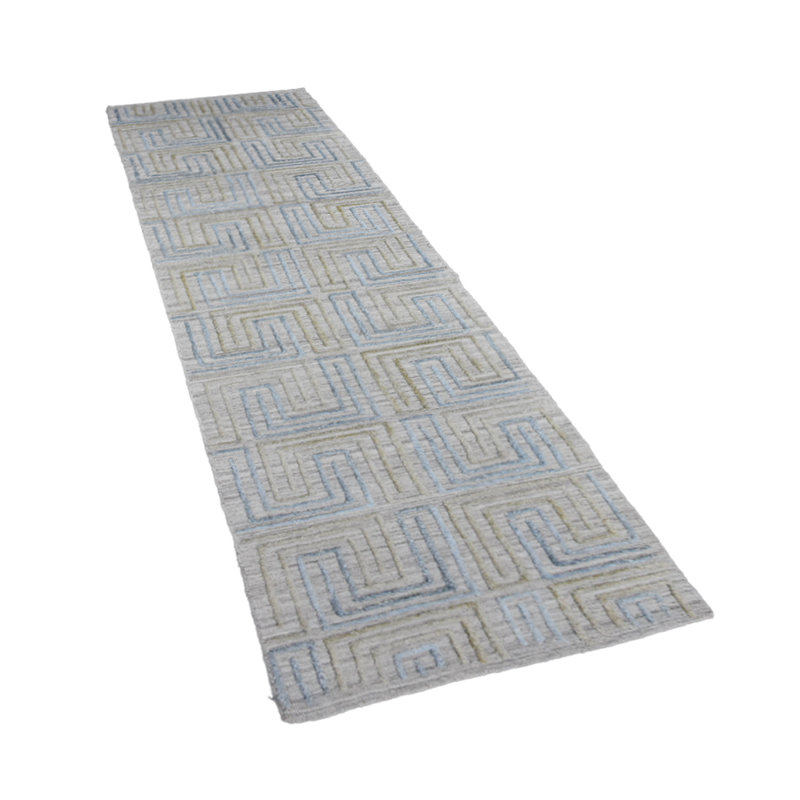 Tapis d'intérieur en polypropylène multicolore tissé à la main Kilim, Tapis de couloir 2 pi 6 po x 10 pi