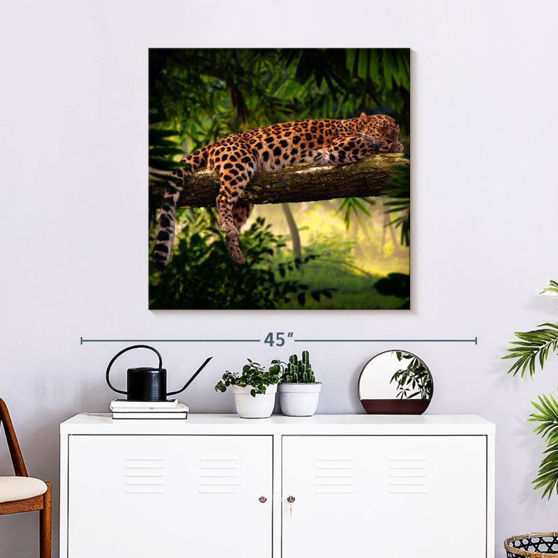 Crowle Sleeping Jungle Leopard, 30" H x 30" W
