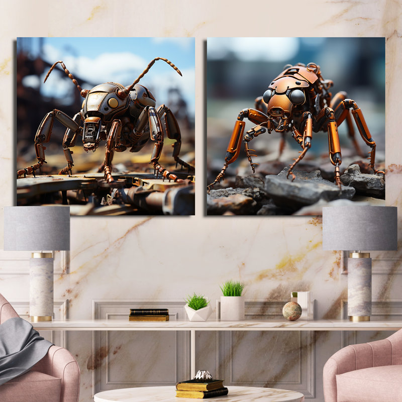 Ensemble de 2 fourmis industrielles Industrial Ant, Toile tendue, H 30 po x l 61 po