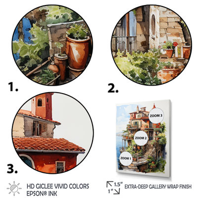«Italian Village Charm I», art mural Italie
