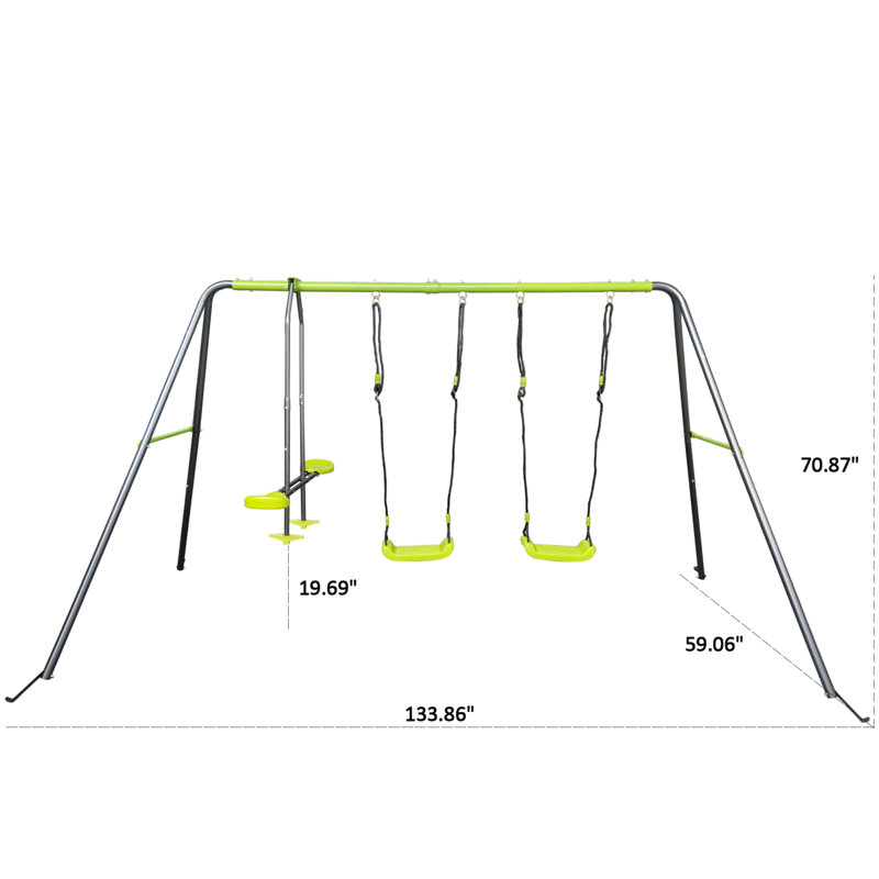 Interesting Swingset With  Plastic Safe Swing Set 440Lbs For Outdoor Playground With Face To Face Without Tee