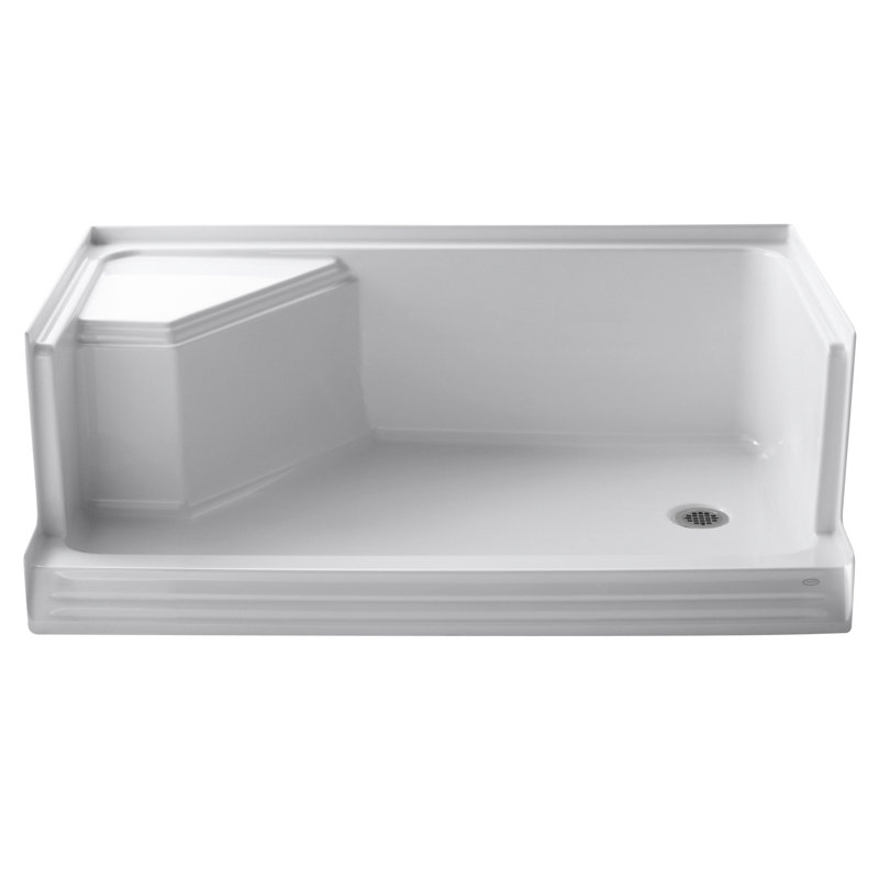 Memoirs® 60" x 36" Single Shower Base, White