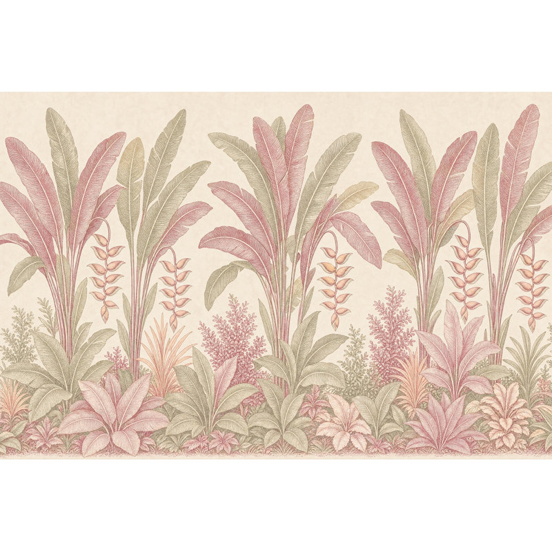 Papier peint botanique tropical, Textured Non-Pasted, 200"x120"
