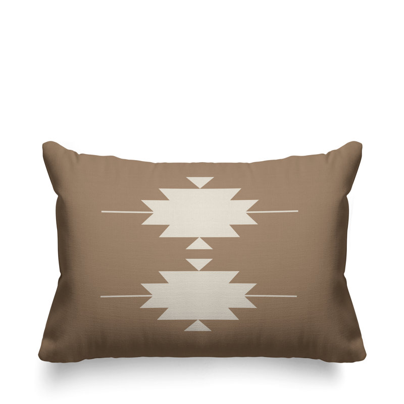 Coussin intérieur / extérieur Sike Southwestern, Beige