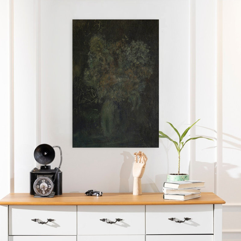Art contemporain, art floral rétro, H 24 po x l 16 po