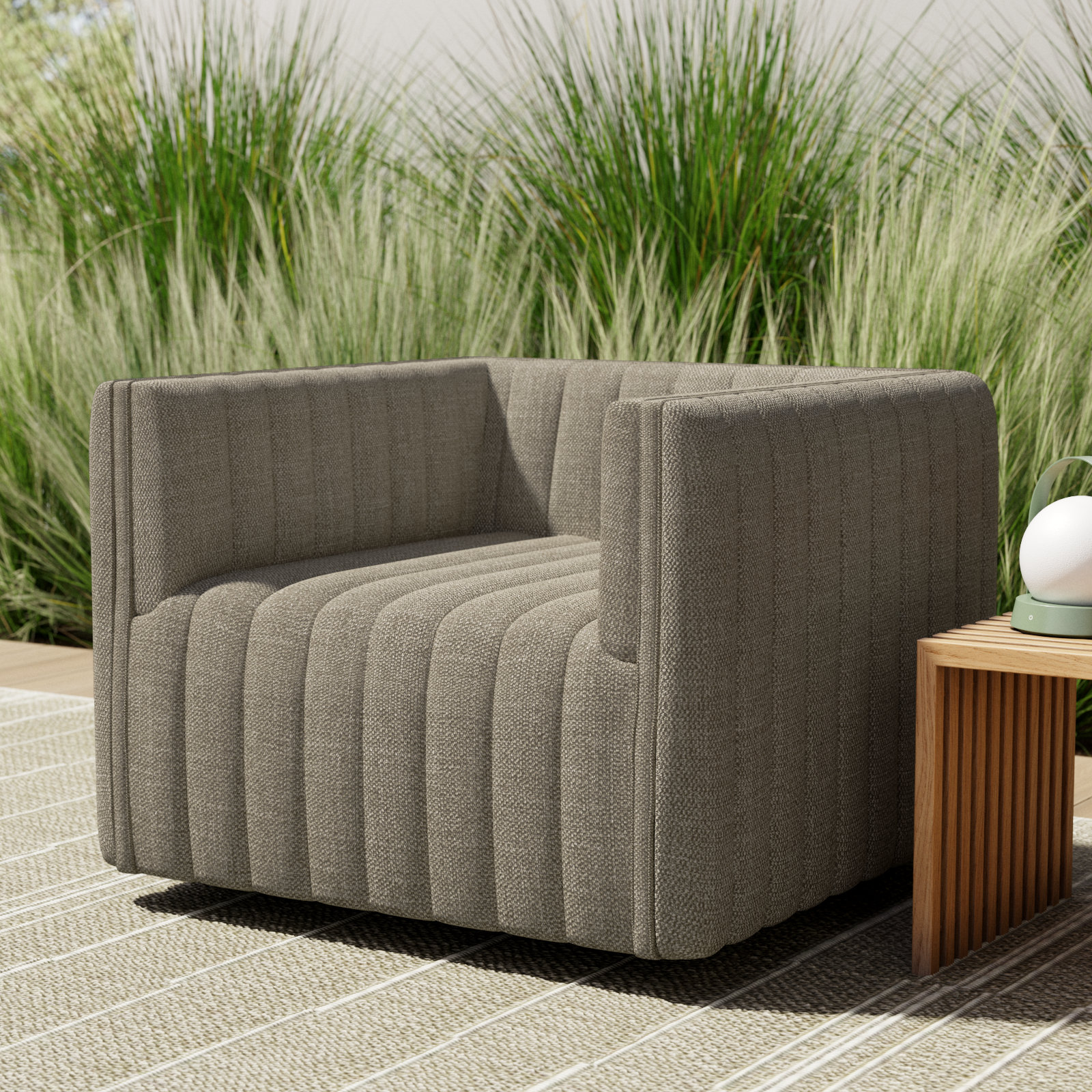 Brandt Outdoor Swivel Chair, Casa Gray