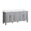 Meuble-lavabo sur pied en bois massif, 183 cm (L) x 89 cm (H), avec comptoir en quartz blanc de Carrare et double lavabo, gris titane-1500794683-1536459238