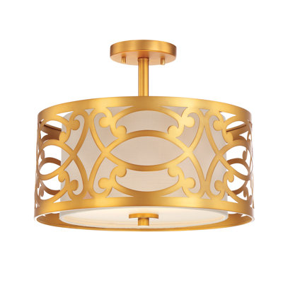 Plafonnier cylindrique semi-encastré à 2 lumières Dzerun