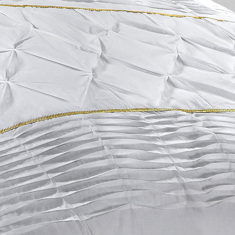 Eleanor Pintuck Duvet Cover Set, Single, White
