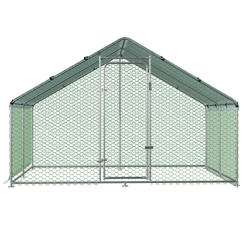 Grand poulailler en métal avec couvercle imperméable