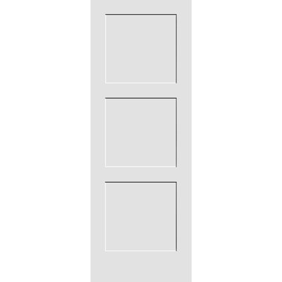 Primed 3 Equal Panel Interior Shaker Door Slab