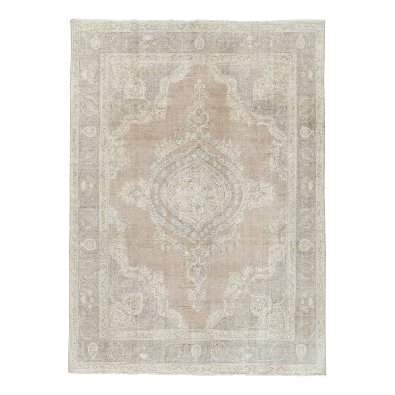 Distressed One-of-a-Kind 8'9X12'4 Hand Knotted Area Rug
