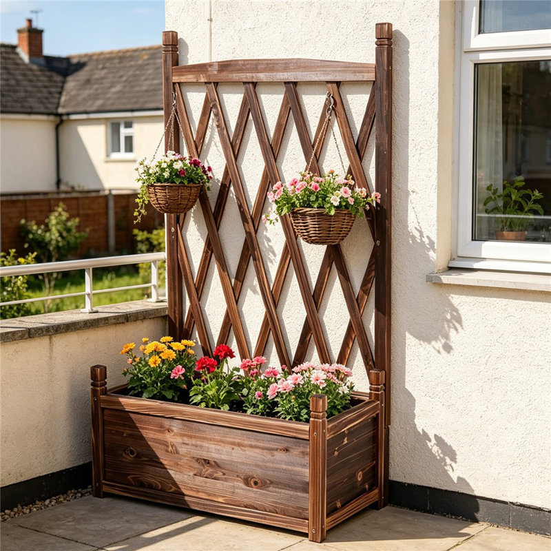 Bloxom Wood Planter Box, 115cm H x 36.5cm W x 64cm D