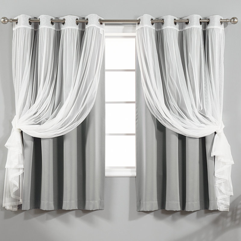 Panneau coulissant en polyester Natascha, L 52 po x L 63 po, Gris