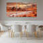 Ensemble de 3 tableaux sur toile représentant un paysage désertique avec formations rocheuses et dunes de sable-523916684