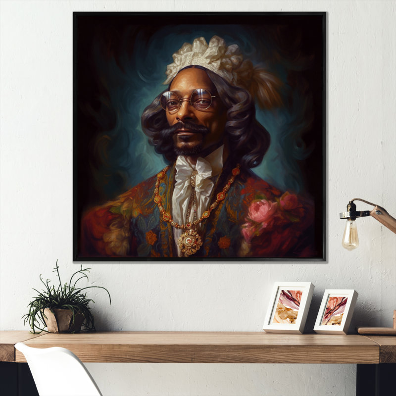 Snoop Illustration I - Célébrités, reproductions encadrées, H 36 po x l 36 po, Cadre flottant noir