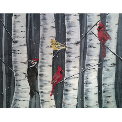 " Birch Birds in the Wilderness " Acrylic Print