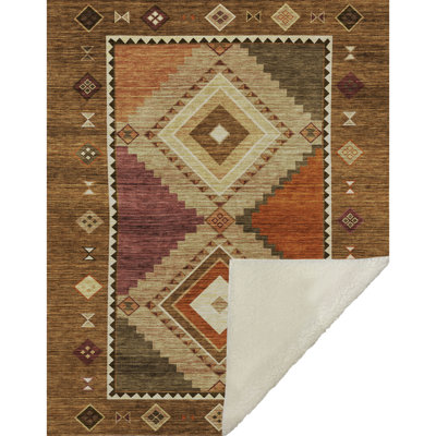 Addison Machine Washable Sherpa Aztec Throw Blanket