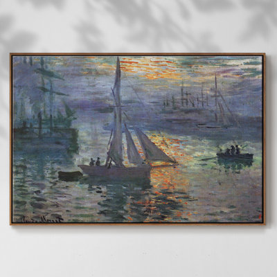 «Sunrise At Sea», reproduction d'art encadrée sur toile par Claude Monet