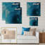 «Blue and Mixed Liquide II», impression d'art mural en bois moderne-1804986139-1804986138
