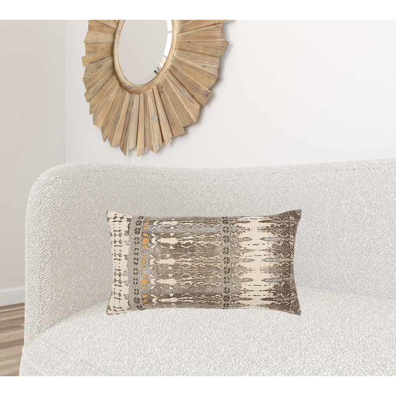 Coussin lombaire gris et beige