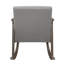 Chaise berçante de style Mid-Century avec revêtement en similicuir gris et rembourrage de ressorts ensachés en hévéa massif de 40 po
