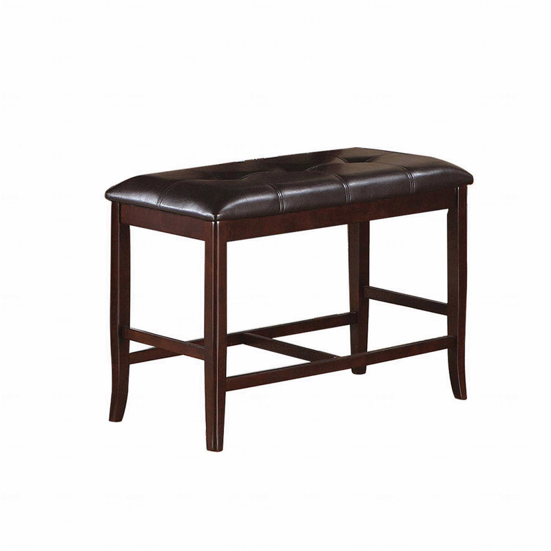 Banc 1 pièce simple de style contemporain à hauteur de comptoir avec finition brune et coussin de siège de salle à manger