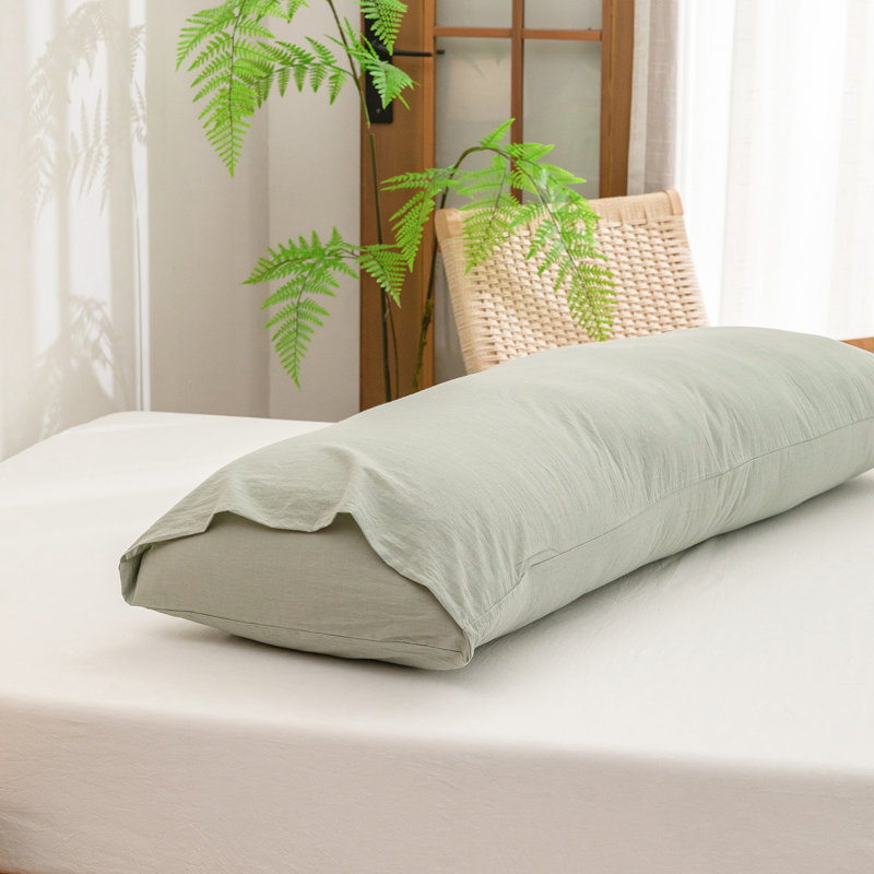 Housse de coussin 100% coton délavé Bestouch, De corps (20 po x 54 po), Vert sauge
