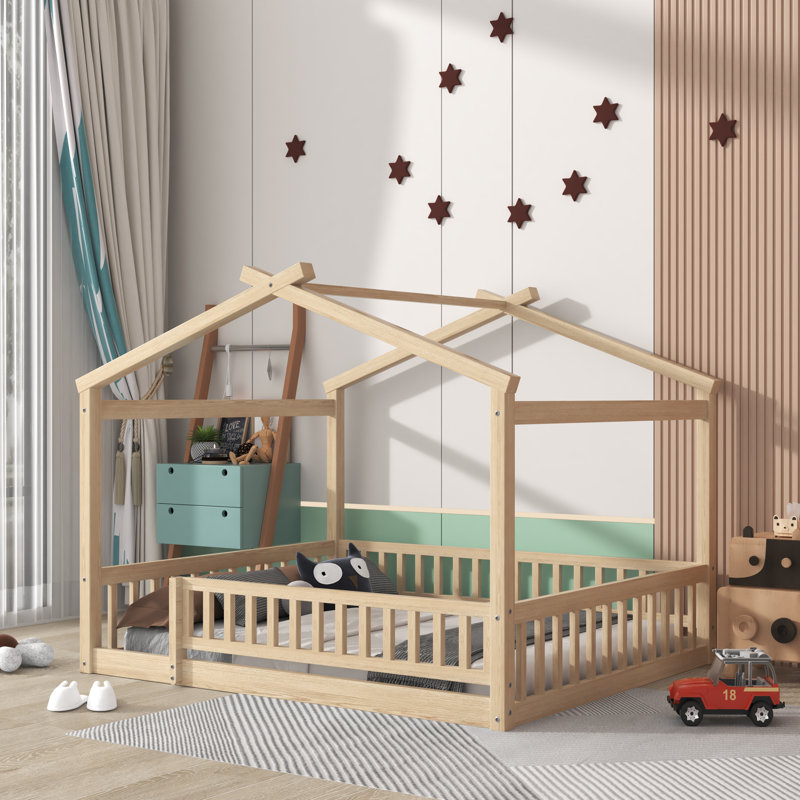 Lit pour enfant Azusa, Double, Naturel