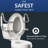 Assurance 3" Raised Toilet Seat with Handles, Clean Shield Guard, Secure Hinges, Elongated, White