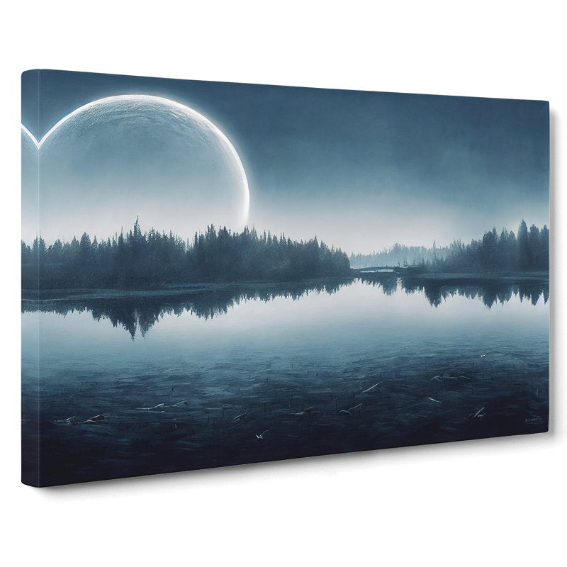 Modern Forest Lake - Wrapped Canvas, 35cm H x 50cm W x 3cm D