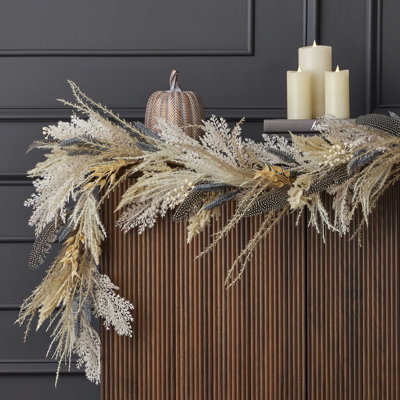 Fall Fields Bouquet with Feather and Pampas 6ft Garland