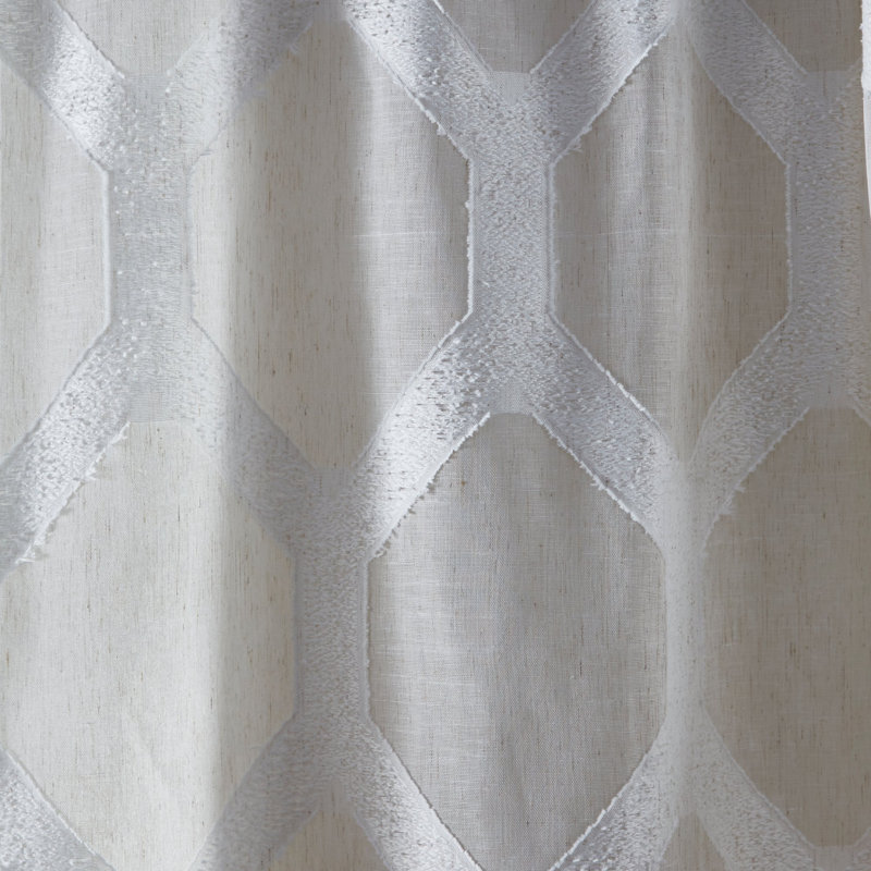 Semi Sheer Curtain Single Panel, Width 228 x Drop 140 cm