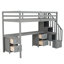 Lit mezzanine simple avec bureau et double rangement gris pour les espaces reconnaissables-1421062966