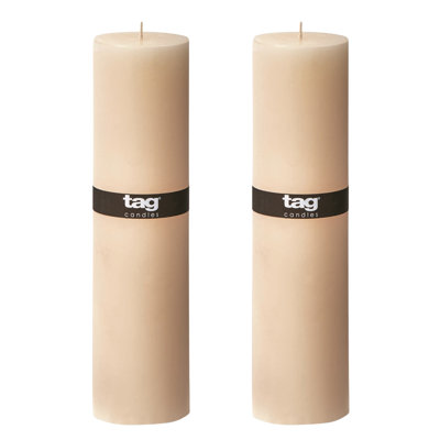 Chapel 3X12 Ivory Pillar Paraffin Wax Candle Set 2