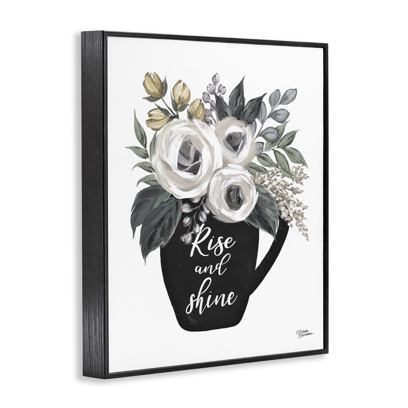 «Rise And Shine Arrangement», estampe numérique, design par Michele Norman, H 14 po x l 11 po, Giclée encadrée noir minuit