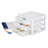 Sterilite Clear Plastic Stackable Small 3 Drawer Storage System, White