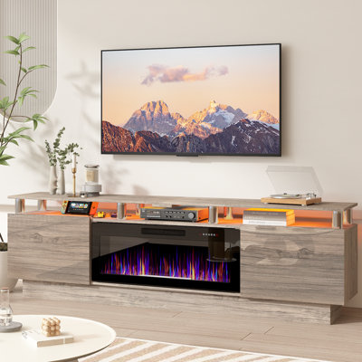 80" Modern Tv Stand With 36" Electric Fireplace