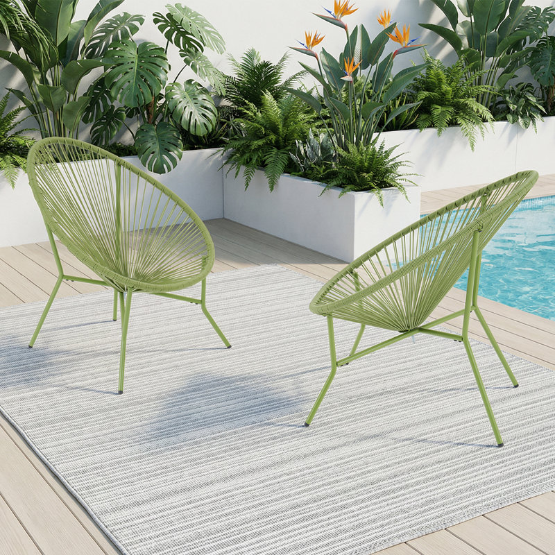 2-Piece Outdoor Seating Acapulco Chair, Green